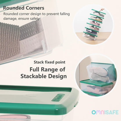 OMNISAFE 12 Pack Stackable Plastic Storage Boxes