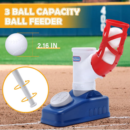 Kids Baseball Tee Set with Pitching Machine