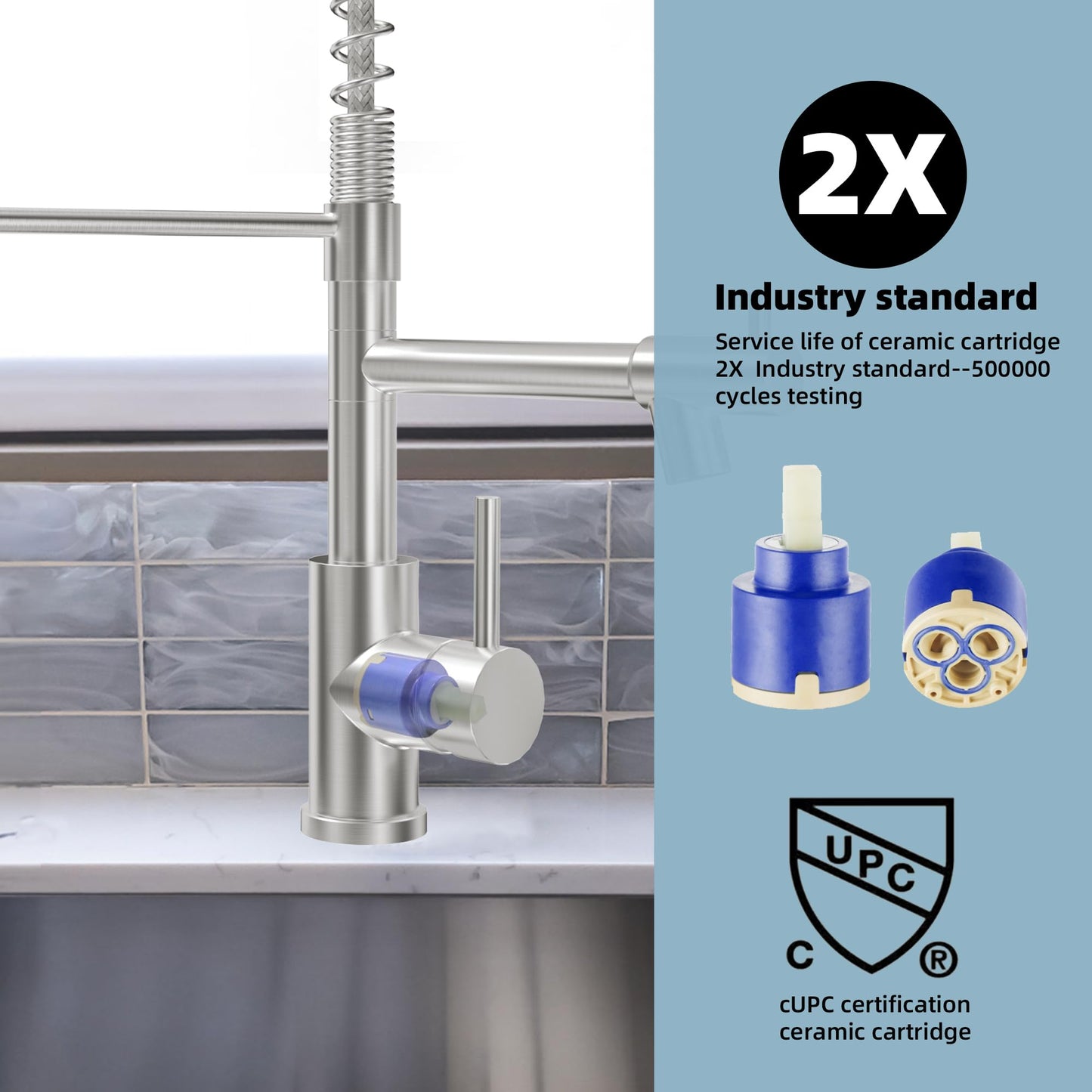 CABONG Pull Down Kitchen Faucet with Sprayer