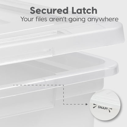 IRIS 4-Pack Plastic File Box Organizer