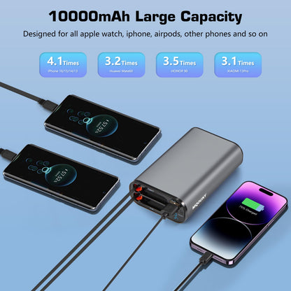 10000mAh MQOUNY Retractable Power Bank Charger