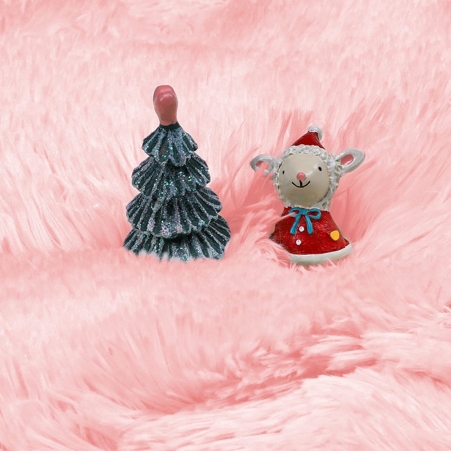 Pink Fluffy Round Rug for Kids Room Decor