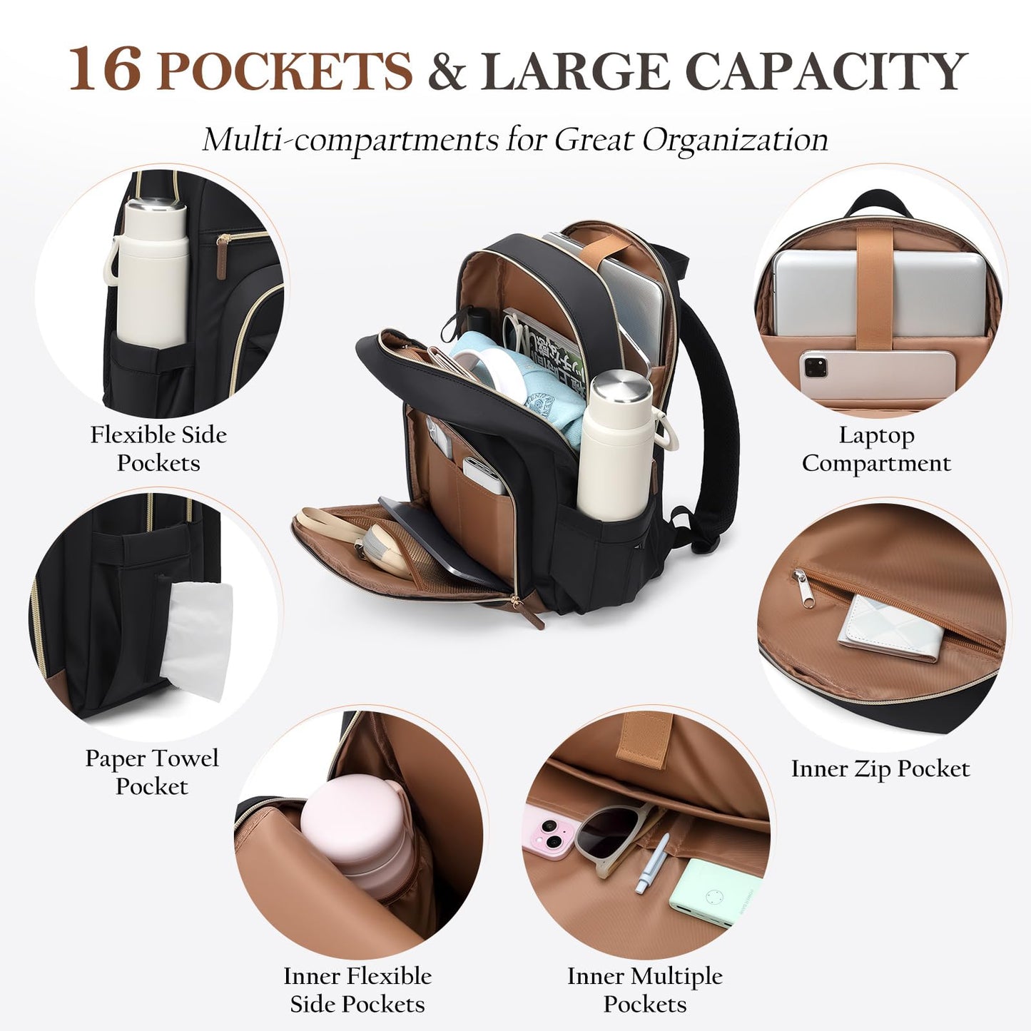 Laptop Backpack for 16 Inch Notebooks - TENSTAR