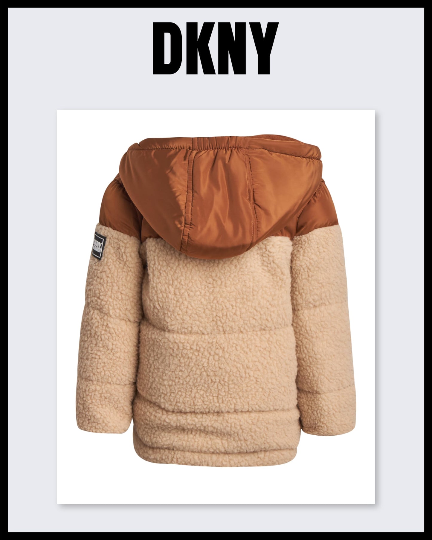 DKNY Toddler Boys Jacket - Heavyweight Polar Fleece Lined Sherpa Layette Bubble Puffer Jacket - Infant Winter Jacket (12M-4T), Size 12 Months, Timber