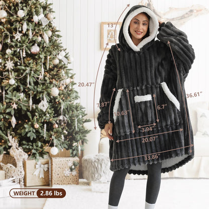 Wearable Blanket Hoodie with Giant Pockets