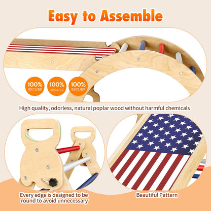 Wooden Montessori Climbing Triangle Set for Kids