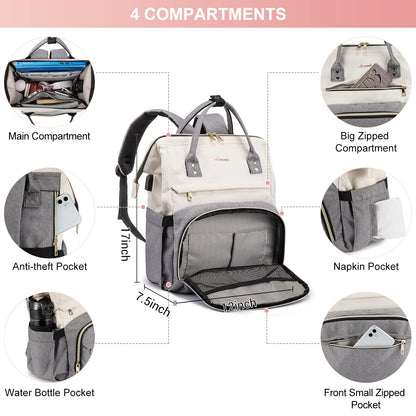 LOVEVOOK Stylish Laptop Backpack with USB Port