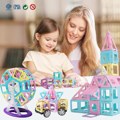 156 Pcs MAGBLOCK Magnetic Tiles Set for Kids