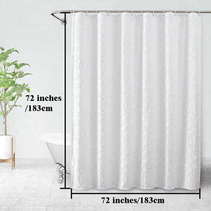 Geometric Boho Fabric Shower Curtain Set 72x72