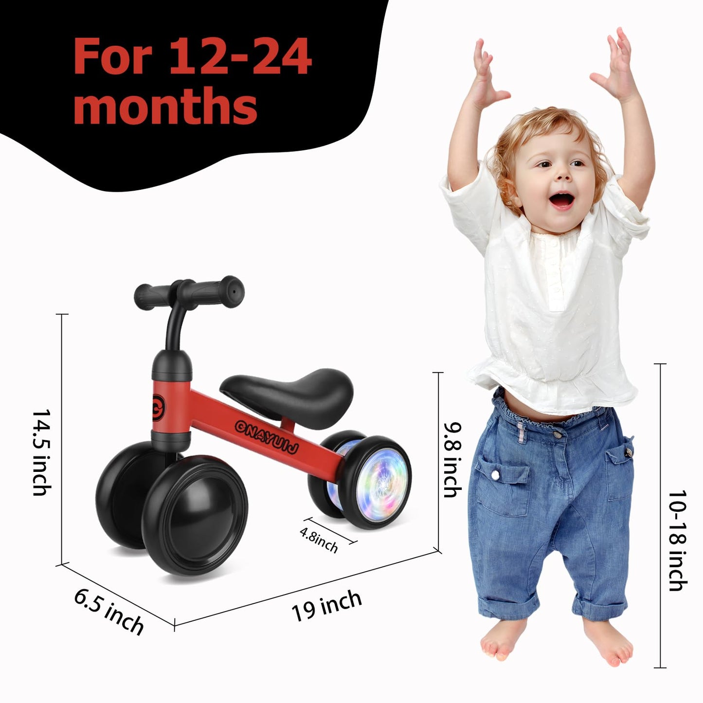 Balance Bike for 1 Year Olds - GNAYUIJ