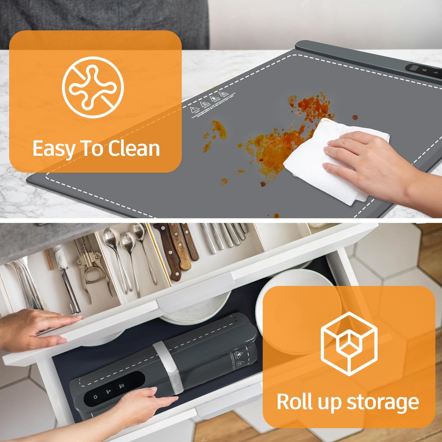 Rollable Electric Warming Tray with 6 Temp Settings