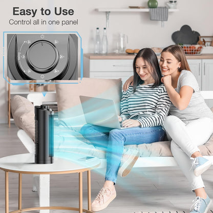 Grelife 13'' Bladeless Tower Fan with Control Panel