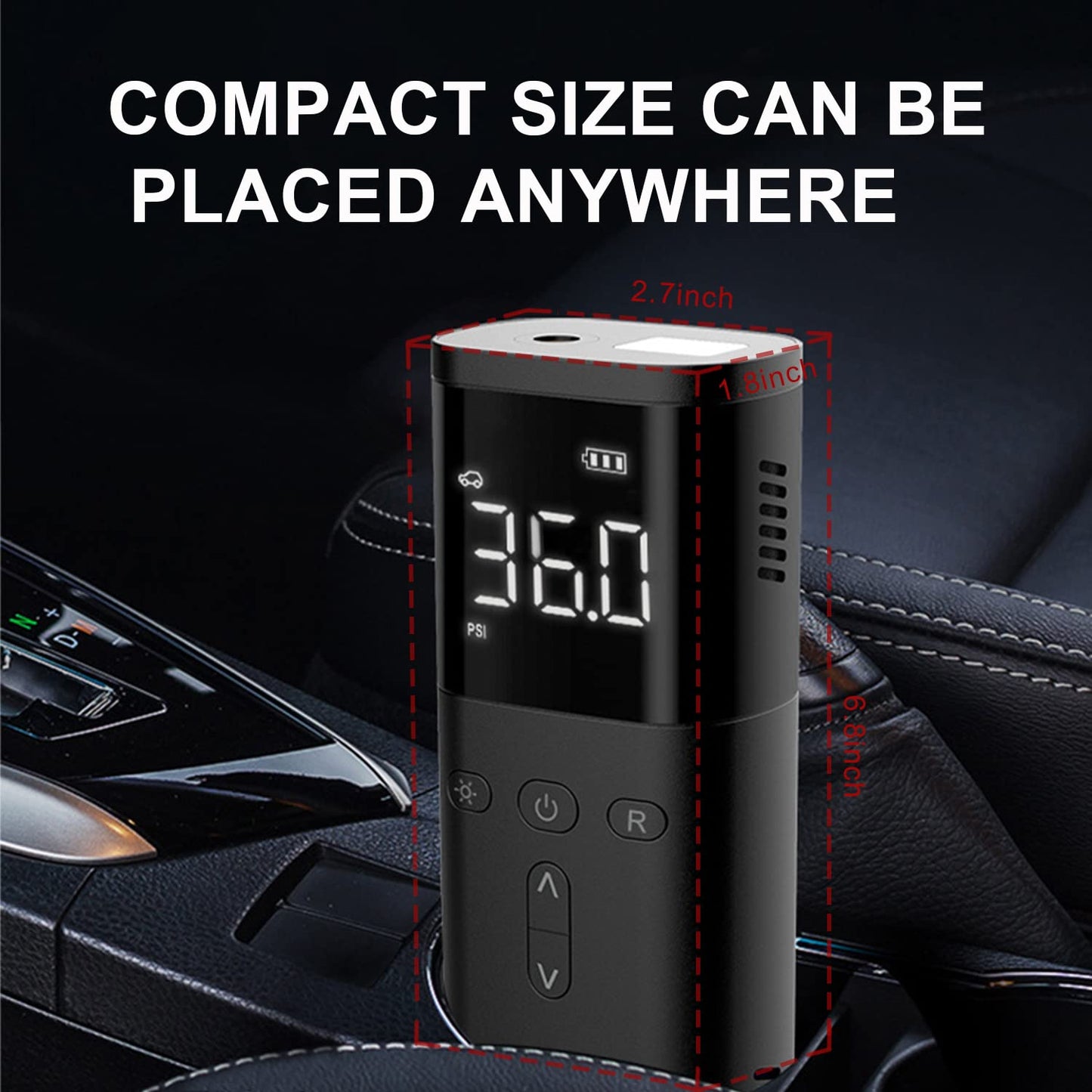 KSCYE Tire Inflator Portable Air Compressor,DC 12V Small Pump for Car Tires,150PSI Electric with Digital Pressure Gauge,LED Light Motorcycle Bike Ball,Bike Pump