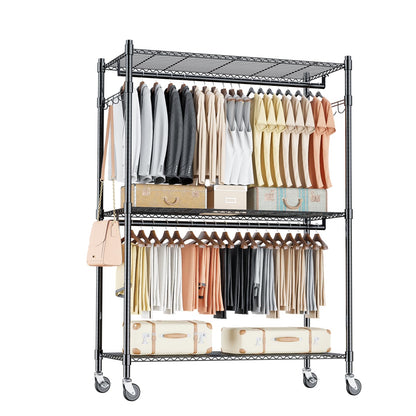 3-Tier Heavy Duty Garment Rack with Wheels