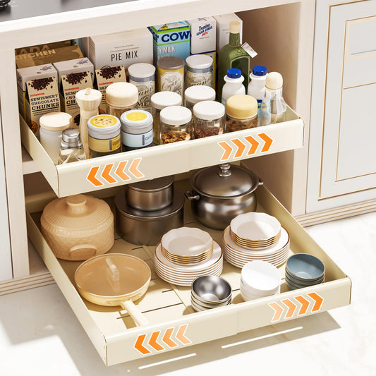 Adjustable Pull-Out Kitchen Cabinet Organizer