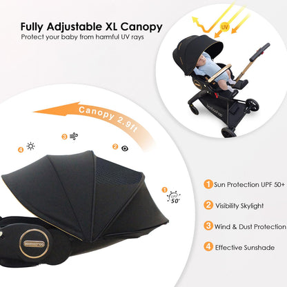 Lightweight 360° Rotatable Baby Stroller for Travel