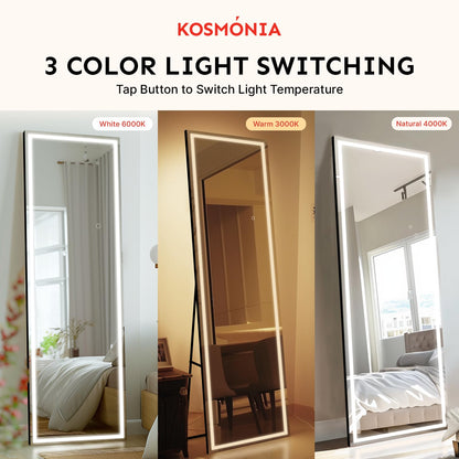 Kosmonia Full Length Mirror with Dimmable LED Light