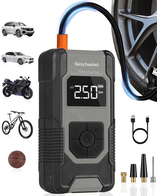Geschwind Portable Air Compressor for Cars & Bikes