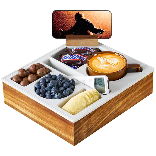 Couch Cup Holder Tray for Drinks and Storage