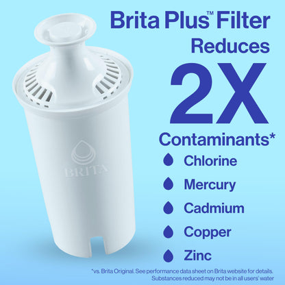 Brita 10-Cup Pitcher with Plus Filter, Black