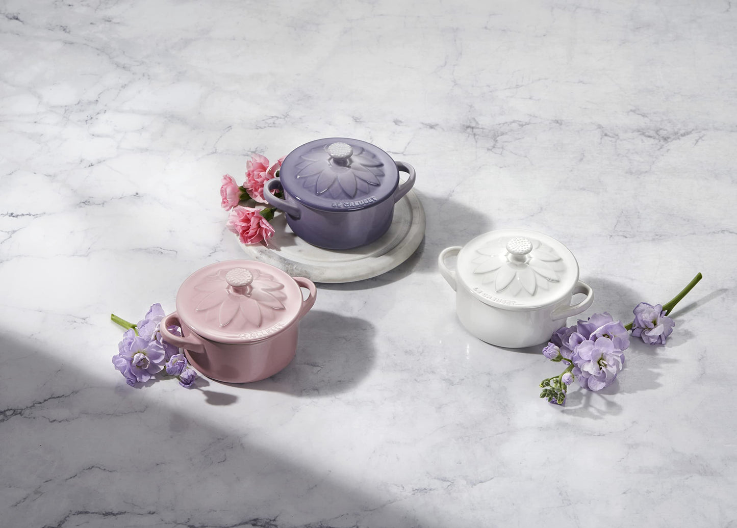 Le Creuset Mini Round Cocotte with Flower Lid