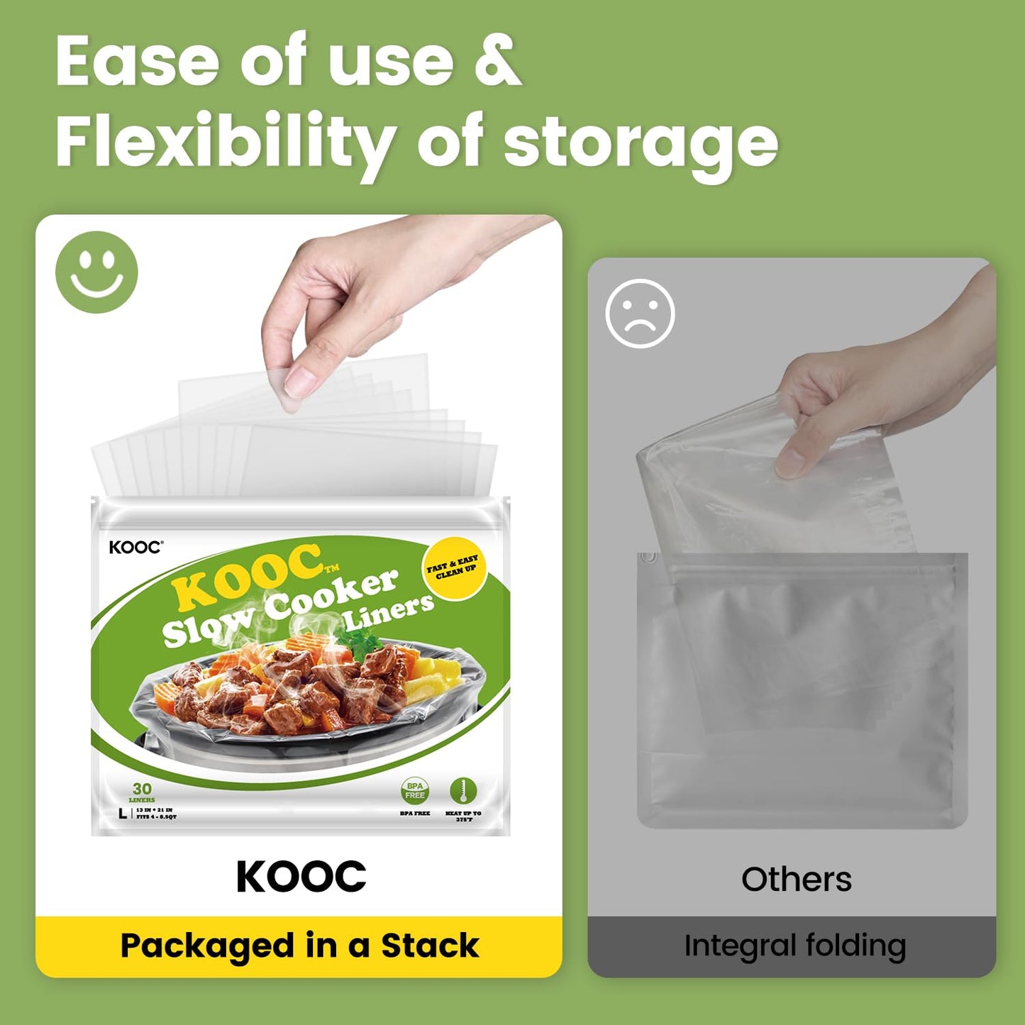 KOOC Disposable Slow Cooker Liners 30 Count