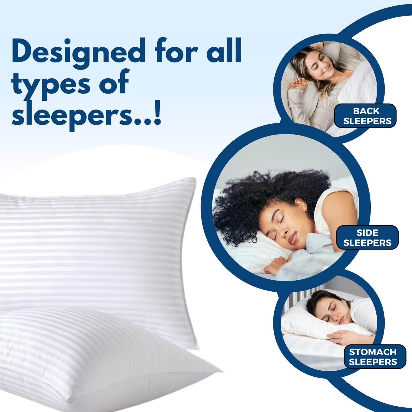 2 Pack Snorbo Comfortable Queen Size Pillows