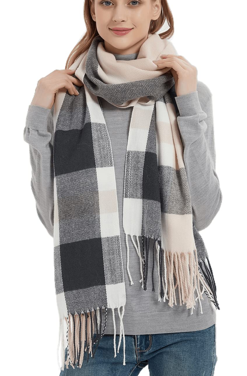 Wander Agio Womens Plaid Winter Shawl Scarf