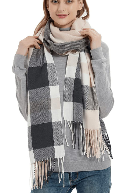 Wander Agio Womens Plaid Winter Shawl Scarf
