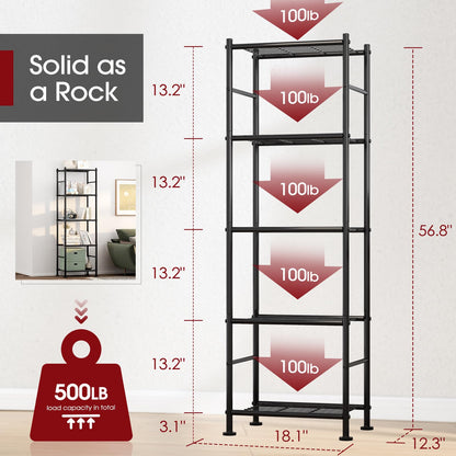 2-Pack Sakugi 5-Tier Metal Storage Shelves