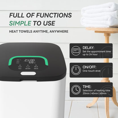 Towel Warmer with LED Display and Delay Timer