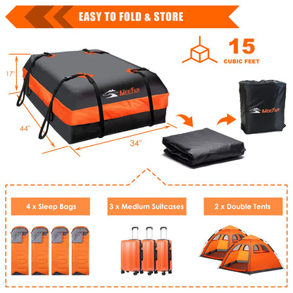 MeeFar Waterproof Car Roof Cargo Carrier Bag