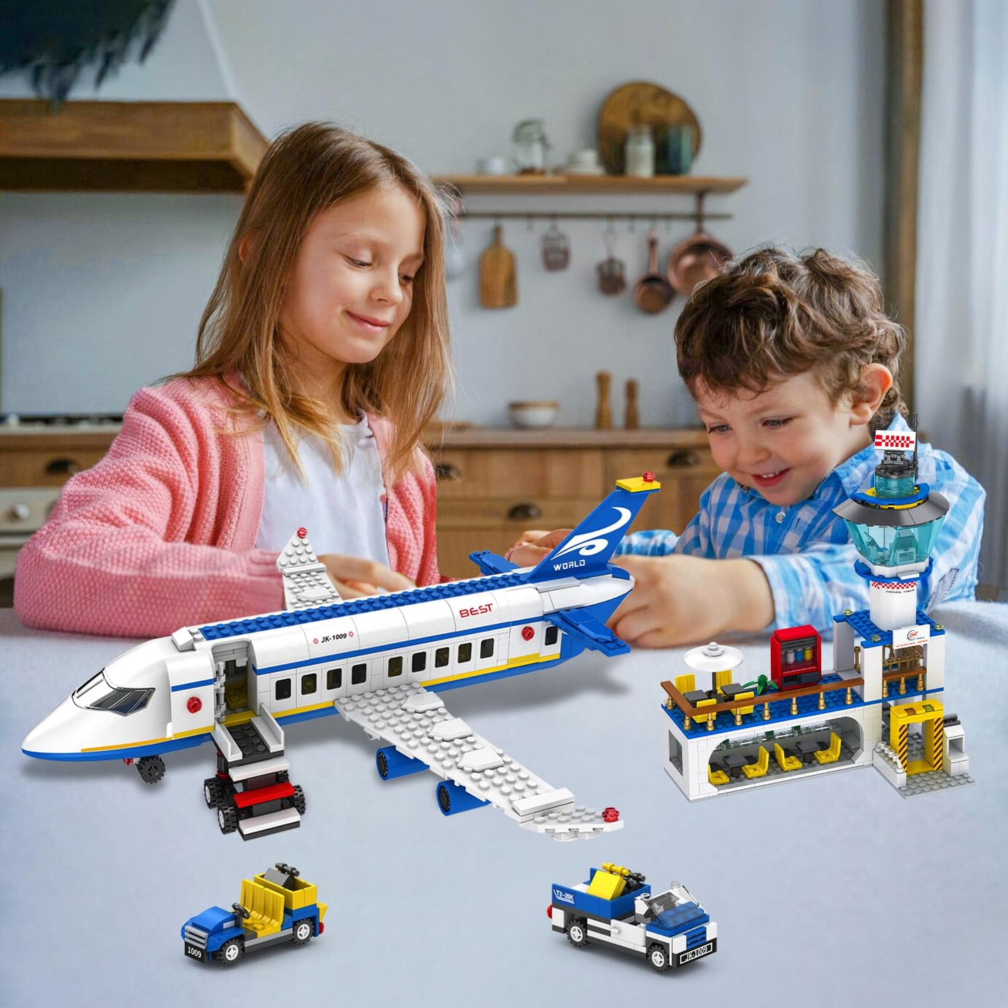 Airport Passenger Terminal Building Set with Planes