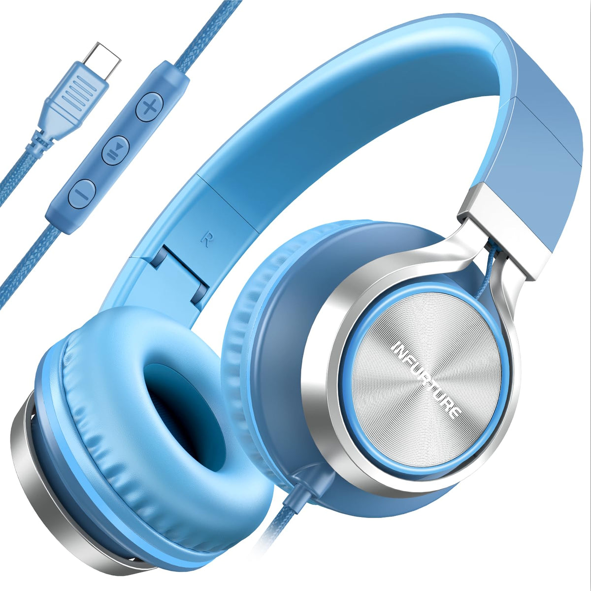 USB-C Wired Over-Ear Headphones with Mic