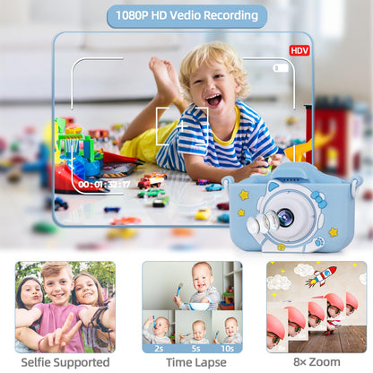 Kids Camera, 48MP Digital Camera for Kids Video Recorder 1080P with 32GB SD Card, IPS 2 Inch Screen Toddler Camera Christmas Birthday Gifts Toy for Aged 3-12 Boys and Girls
