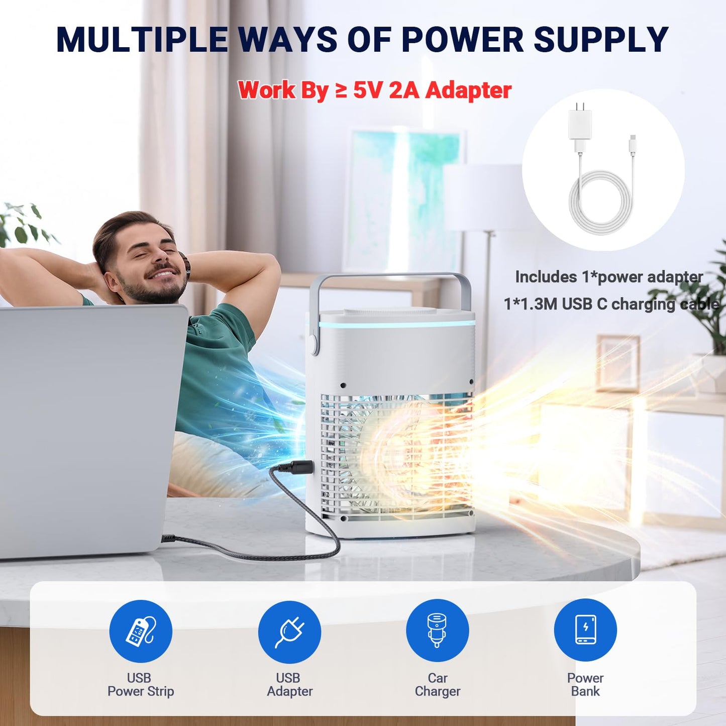 4-IN-1 Portable Air Conditioner with Timer