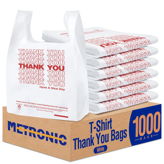 100 Count METRONIC Plastic Thank You Bags