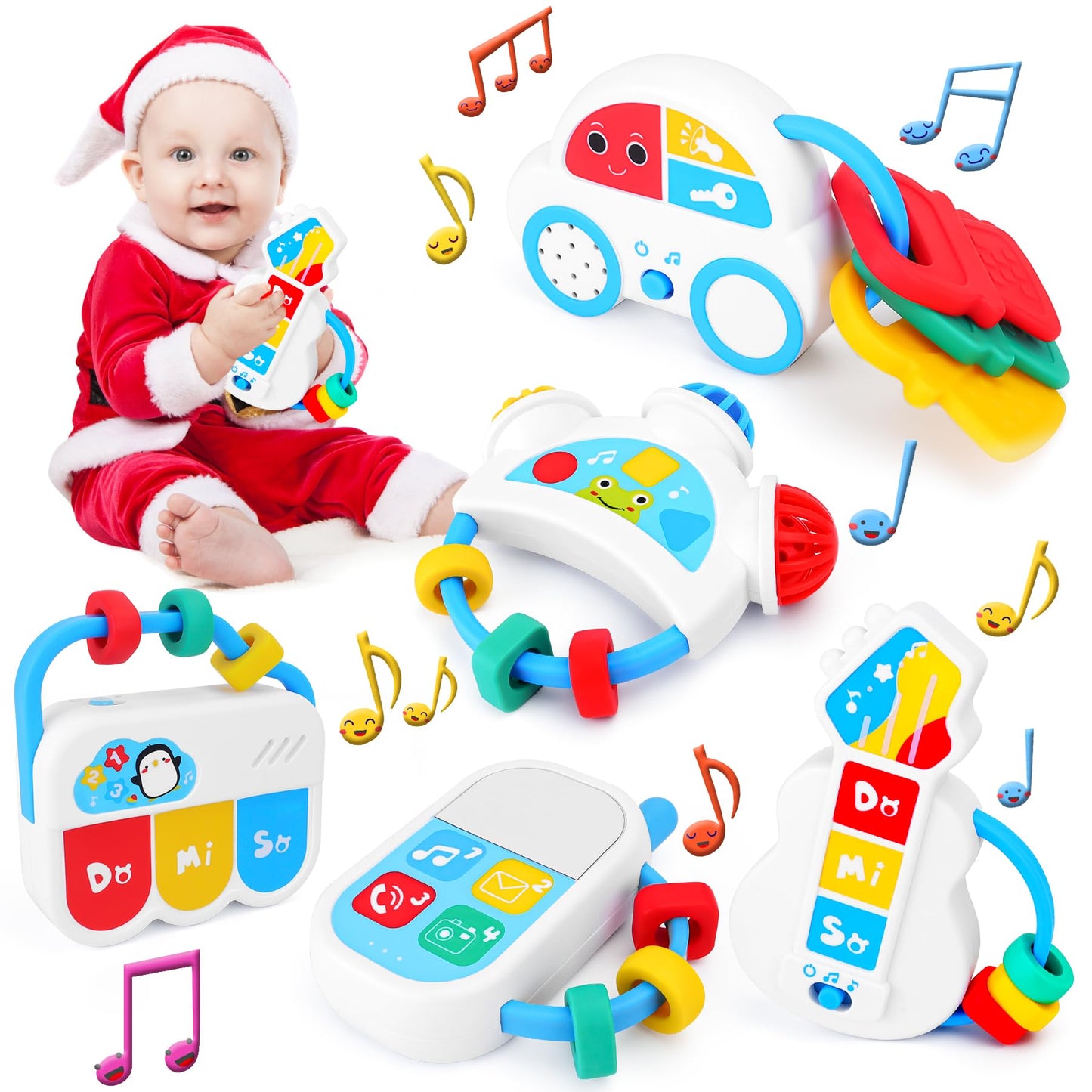 Baby Rattle Teething Toys - 5PCS Infant Set