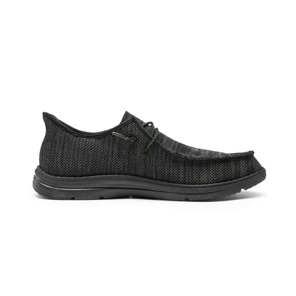 Bruno Marc Hand Free Mens Casual Loafers, Men's Stretch Lace Up Slip On Shoes, Arch Support Non Slip Barefoot Shoes for Men, Comfortable & Light-Weight,Size 9,All Black,SBLS2408M