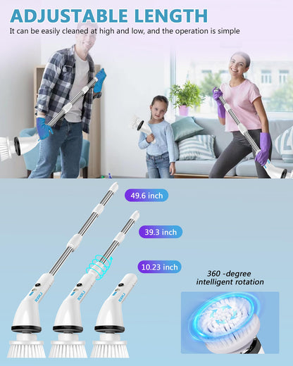 Electric Spin Scrubber with 6 Brush Heads