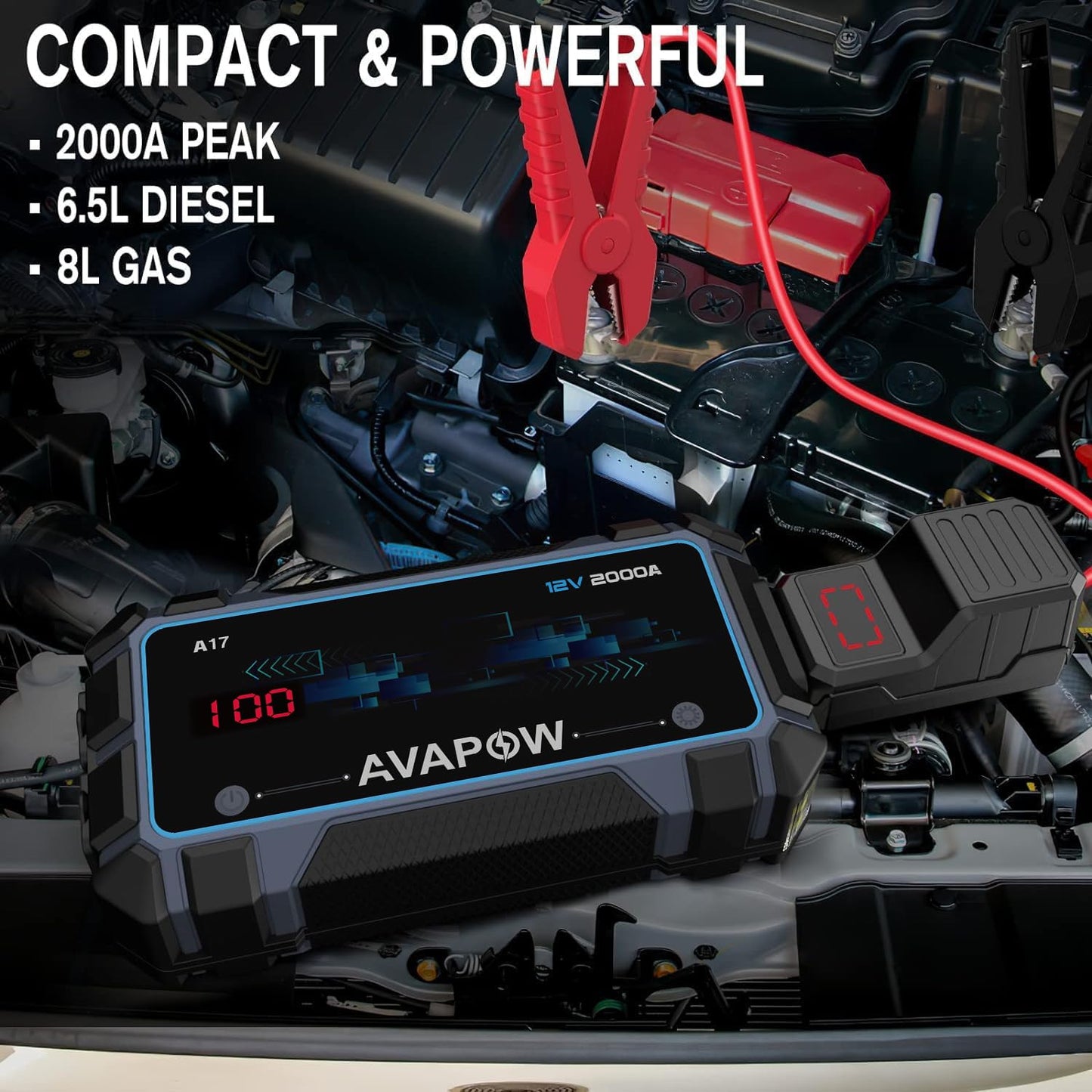 AVAPOW 2000A Car Jump Starter with USB