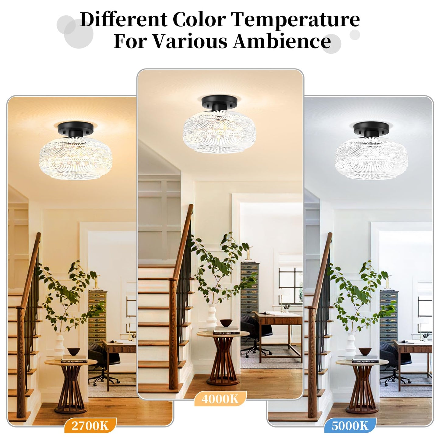 Vintage Flush Mount Ceiling Light Fixture for Home