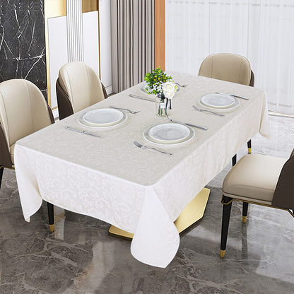 Obstal 210GSM Rectangle Table cloth, Water Resistance Microfiber Tablecloth, Decorative Fabric Table Cover for Outdoor and Indoor Use (Ivory, 52 x 70 Inch)