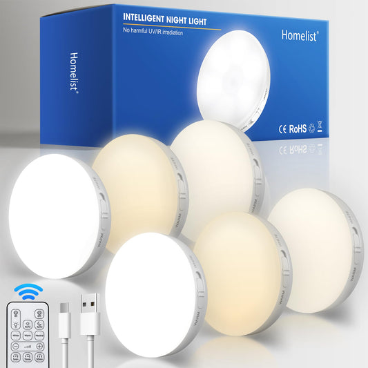6 Pack Motion Sensor Lights with Remote Control