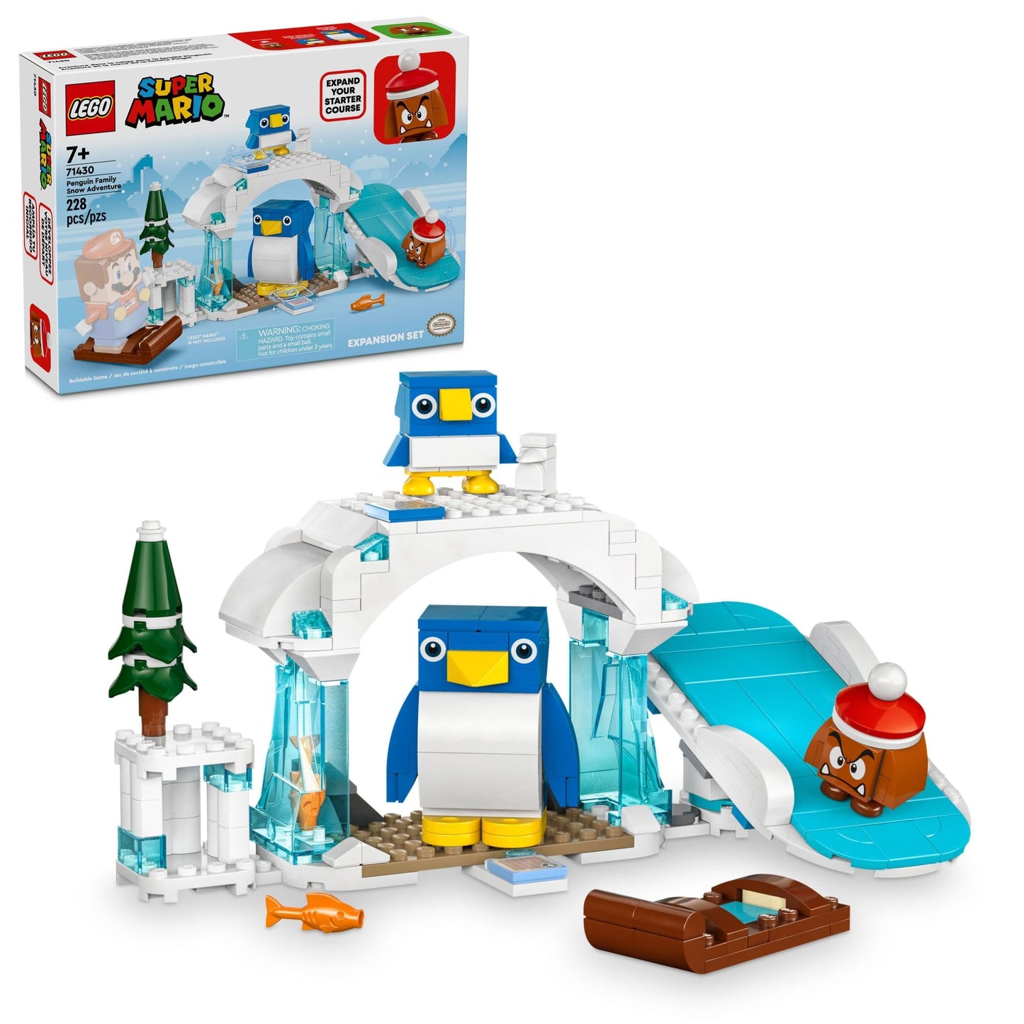 LEGO Super Mario Penguin Family Snow Adventure Expansion Set, Build and Display Toy for Kids, Includes a Goomba Figure and Baby Penguin, Gift for Gamers, Boys and Girls Ages 7 and Up,71430