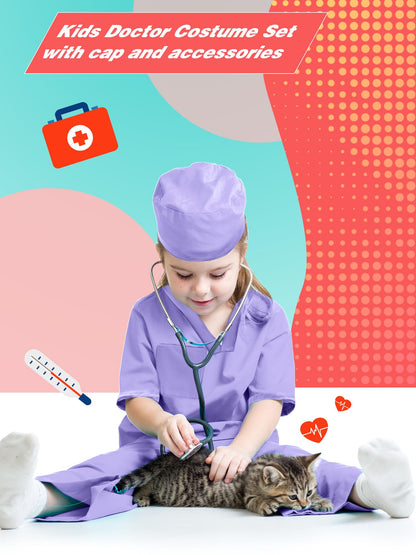 Kids Doctor Scrubs Costume Set for Dress Up