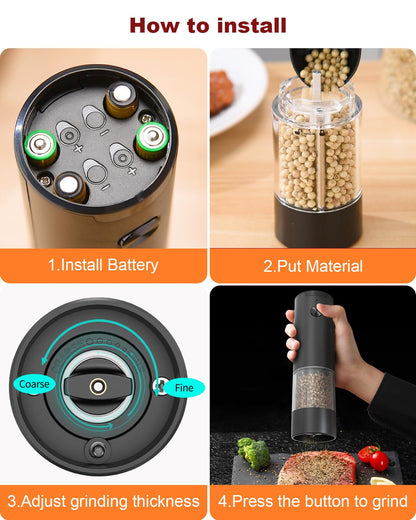 COKUNST Electric Salt and Pepper Grinder Set