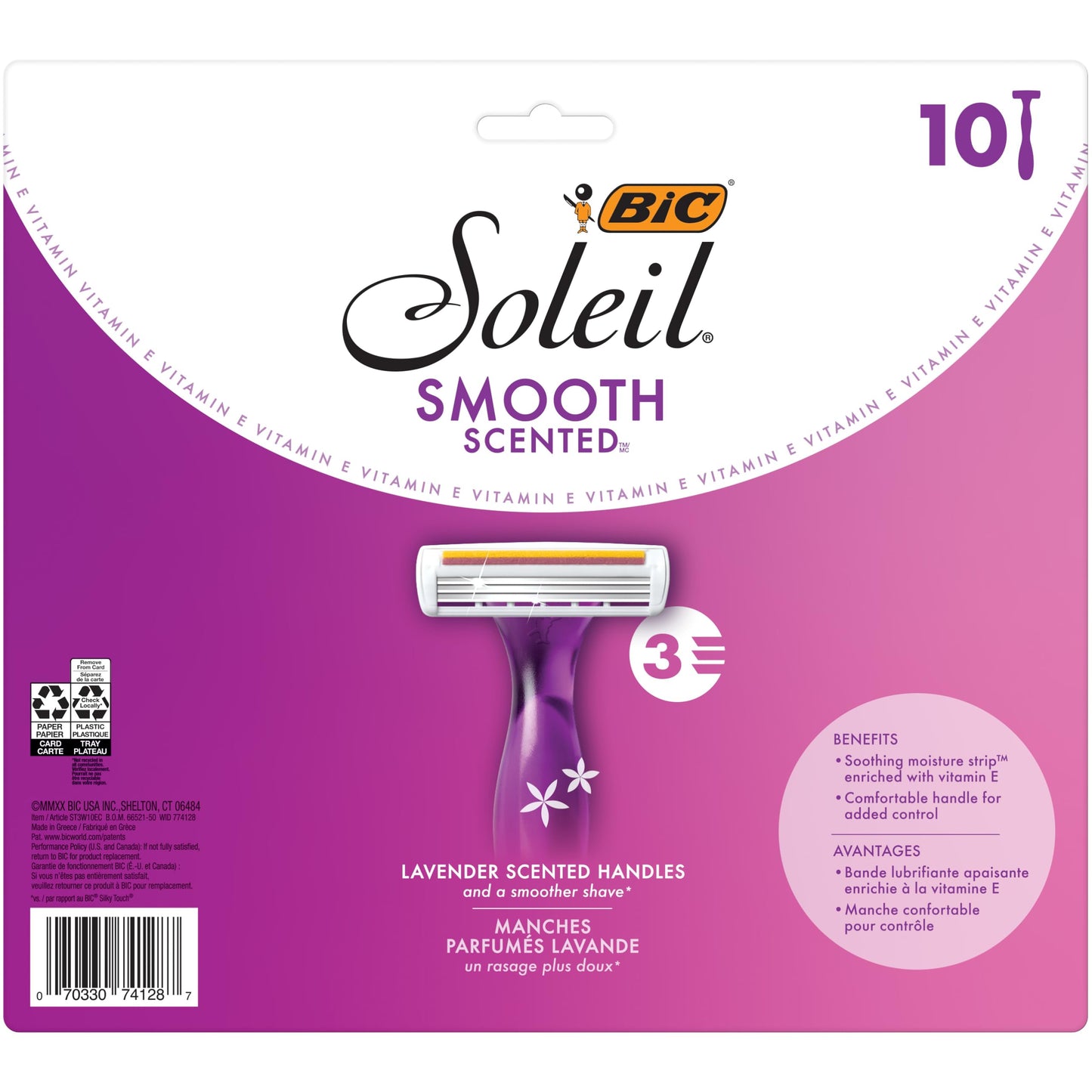 10-Pack BIC Women's Disposable Razors with Moisture Strip