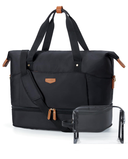 Missnine Expandable Travel Duffel Bag with Shoes Compartment