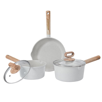 KOLEX Pots and Pans Set Non Stick, Cookware Sets 5 pcs, Kitchen Cooking Set Cookware with Frying Pans & Saucepans (PFOS, PFOA Free)